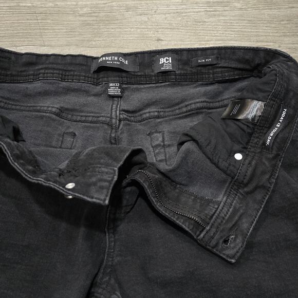Kenneth Cole New York Black BCI Straight Leg Men's Denim Jeans 38" x 32" Pants - Picture 5 of 8